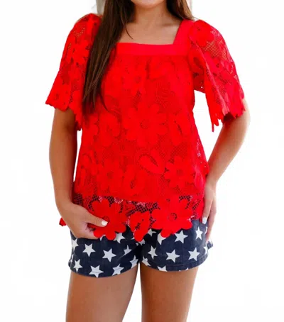 Jodifl Floral Lace Top In Red