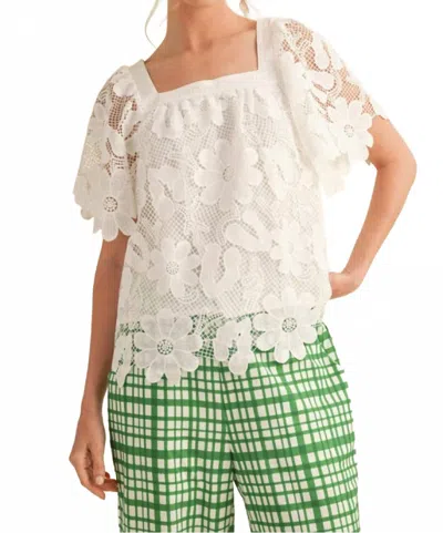 Jodifl Floral Lace Top In White