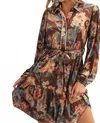 Jodifl Floral Paisley Waist Tie Dress In Multi In Multi