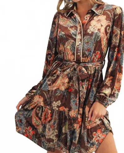 Jodifl Floral Paisley Waist Tie Dress In Multi