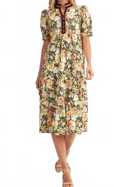 Jodifl Floral Print Dress In Yellow Multi