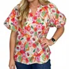 Jodifl Floral V-neck Top In Pink Multi In Multi