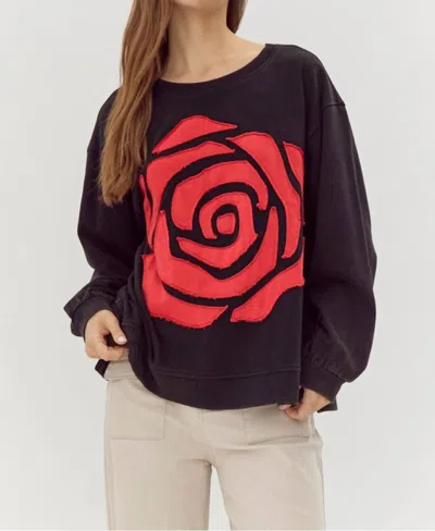 Jodifl Flower Patch Sweatshirt In Black