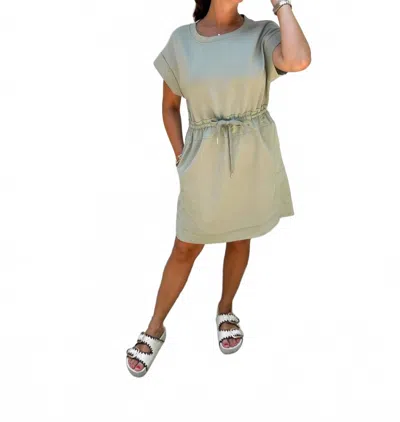 Jodifl Gathered Waist Mini Dress In Sage In Multi