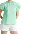 Jodifl Getting Closer Ruffled Top In Mint In Green