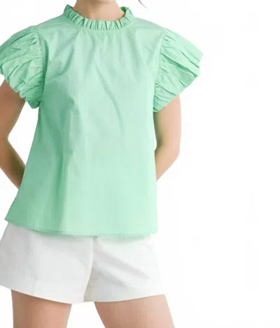 Jodifl Getting Closer Ruffled Top In Mint In Green