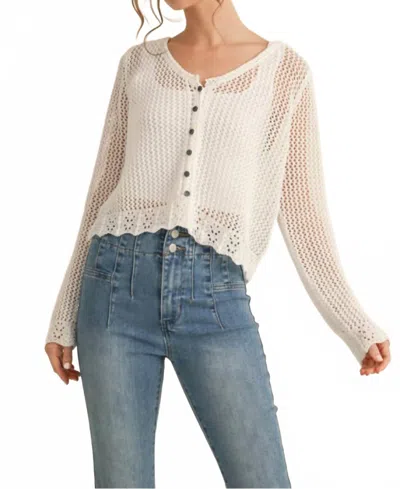 Jodifl Happy Ending Crochet Shrug In White In Neutral