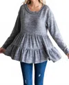 Jodifl Happy Medium Baby Doll Top In Charcoal In Green