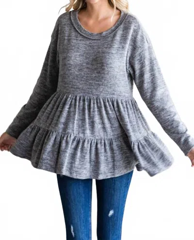 Jodifl Happy Medium Baby Doll Top In Charcoal In Green