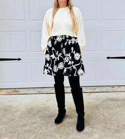 Jodifl Helen Dress In Black-and-ivory In Multi