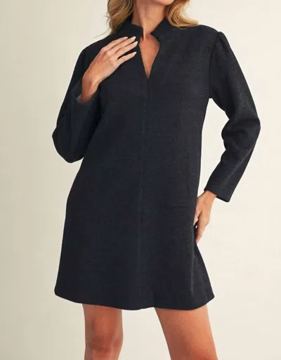 Jodifl Herringbone Pattern Mini Shift Dress In Black