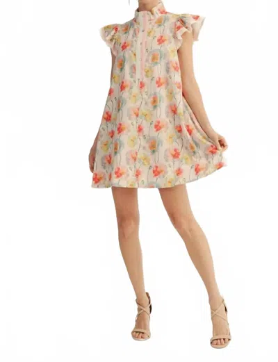 Jodifl High Neck Garden Dress In Blush In Gold