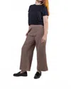 Jodifl Houndstooth Wide Leg Ankle Pant In Brown In Brown
