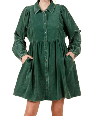Jodifl Hunter Corduroy Dress In Green