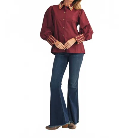 Jodifl I'm A Believer Top In Burgundy In Red