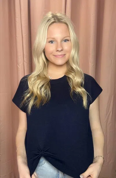 Jodifl In A Pinch Short Sleeve Sweater In Navy In Blue