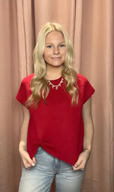 Jodifl In A Pinch Short Sleeve Sweater In Red