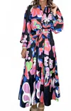 Jodifl It's No Surprise Abstract Midi Dress In Black In Multi