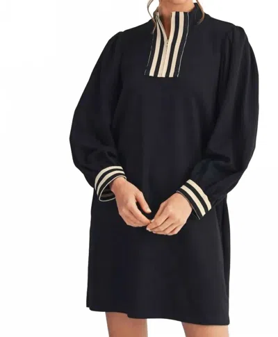Jodifl Josselyn Striped Trim Dress In Black