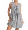 Jodifl Keeley Striped Bow Mini Dress In French Navy & Pink Beige In Gray