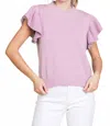 Jodifl Kerrigan Ruffle Sleeve Knit Top In Lavender In Purple
