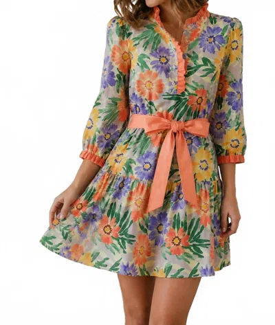 Jodifl Kim's Garden Floral Dress In Pink Multi