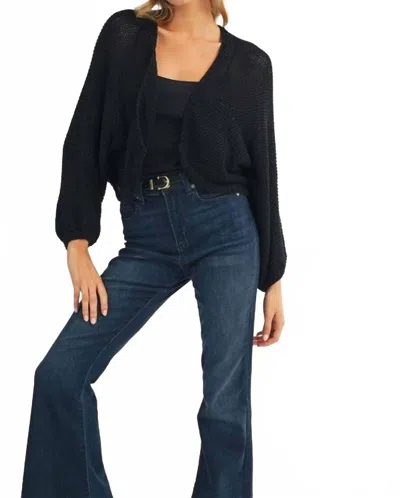 Jodifl Knit Sweater Open Cardigan In Black