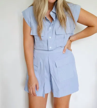 Jodifl Lauren Utility Style Top & Skort Set In Blue