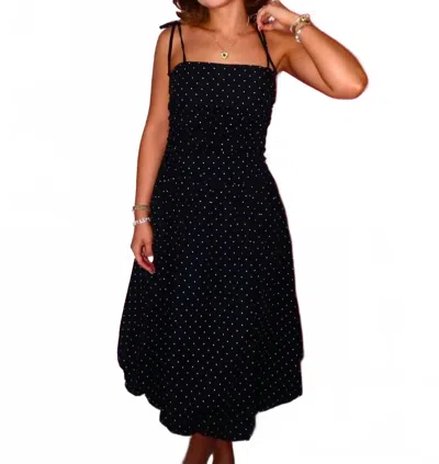 Jodifl Leah Polka Dot Bubble Hem Dress In Black