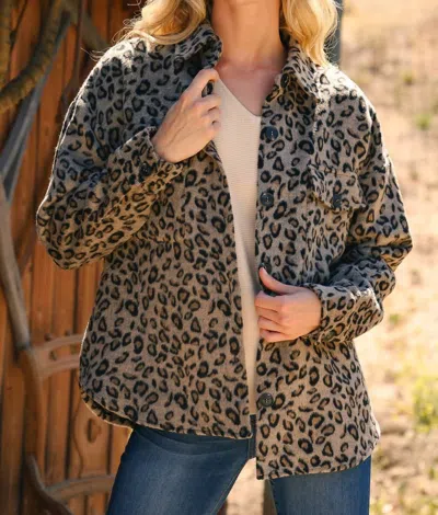 Jodifl Leopard Print Jacket In Animal Brown