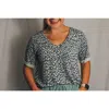 JODIFL LEOPARD PRINT V-NECK TEE IN DARK GREY