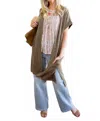 Jodifl Light Breeze Short Sleeve Cardigan In Olive In Brown