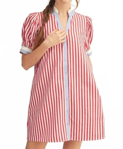 Jodifl Little Miss Usa Button Up Dress In Red In Pink