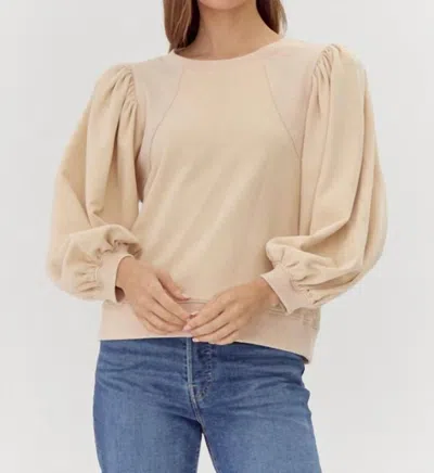 Jodifl Long Puff Sleeve Blouse In Cream