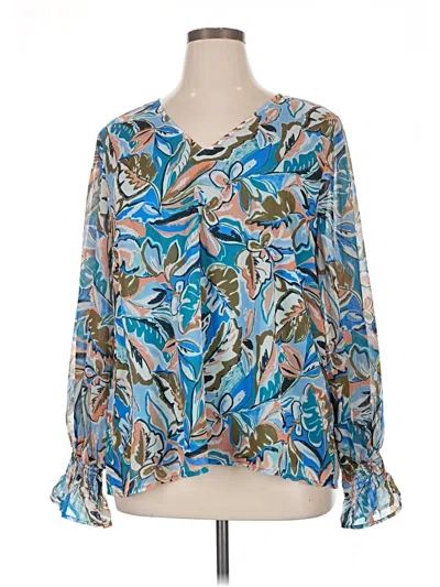 Jodifl Long Sleeve Blouse In Blue