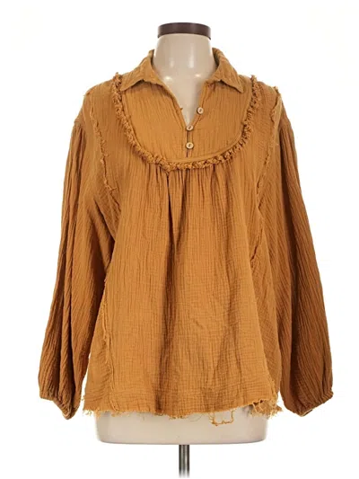 Pre-owned Jodifl Long Sleeve Blouse In Brown