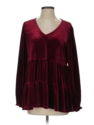 Pre-owned Jodifl Long Sleeve Blouse In Burgundy