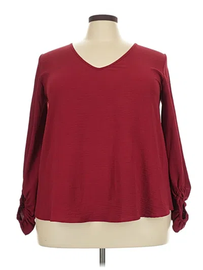 Pre-owned Jodifl Long Sleeve Blouse In Burgundy