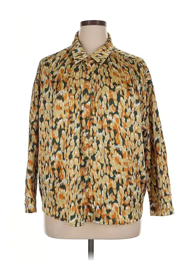 Pre-owned Jodifl Long Sleeve Blouse In Gold