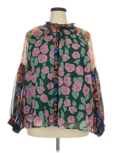 Pre-owned Jodifl Long Sleeve Blouse In Green