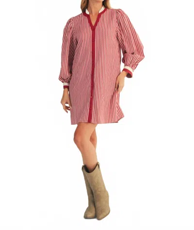 Jodifl Long Sleeve Record Dress In Magenta In Red