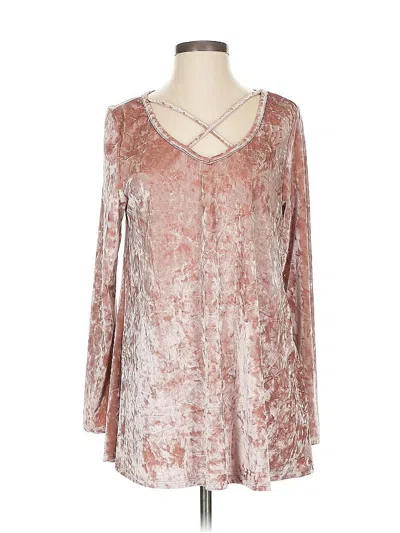 Pre-owned Jodifl Long Sleeve Top Silver V Neck Tops