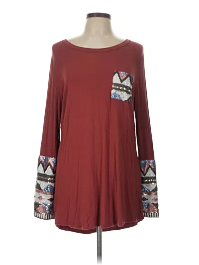 Pre-owned Jodifl Long Sleeve T-shirt In Burgundy