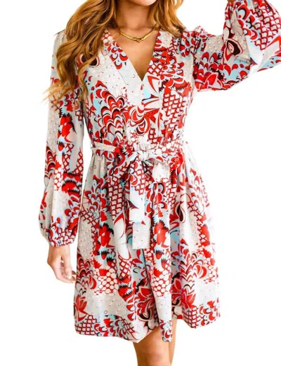 Jodifl Lotus Blossom V-neck Dress In Multi