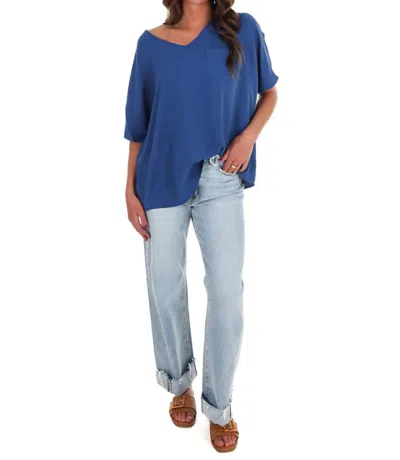 Jodifl Lovely Day Top In Denim In Blue