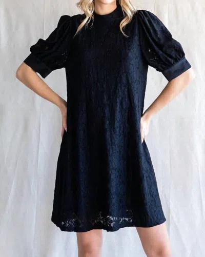 Jodifl Low Mock Neck Lace Dress In Black | ModeSens