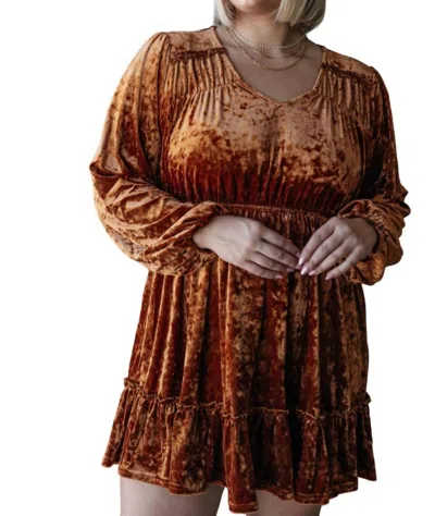 Jodifl Magnificent Muse Velvet Dress In Gold