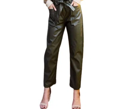 Jodifl Marki Leather Pant In Olive