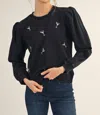 Jodifl Martini Cocktail Embroidered Top In Black In Black
