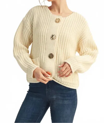 Jodifl Button Sweater Cardigan In Cream In Neutral